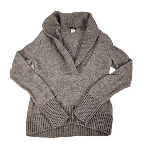 J Crew Womens Merino Wool Alpaca Blend Tan/Brown Sweater Pullover Y2K SMALL
